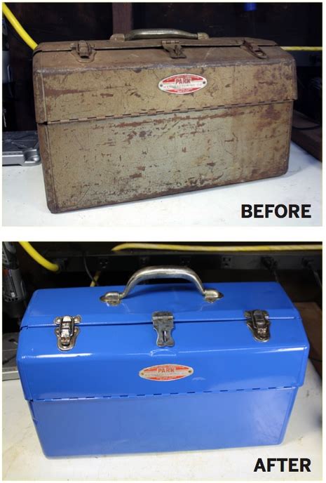 repaint an old metal tool box|restoring old metal toolbox.